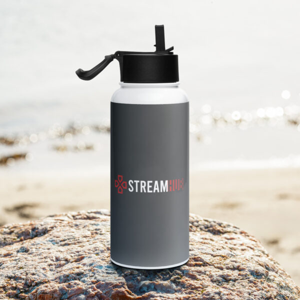 Streamhub nerūdijančio plieno vandens butelis su šiaudelio dangteliu