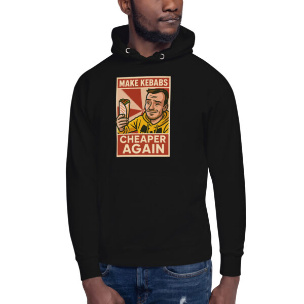 "MAKE KEBABS CHEAPER AGAIN" Unisex džemperis su gobtuvu - Image 6