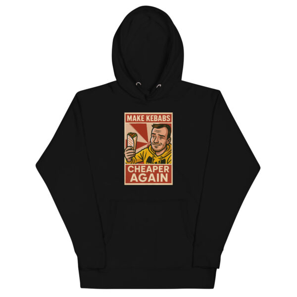 "MAKE KEBABS CHEAPER AGAIN" Unisex džemperis su gobtuvu - Image 14